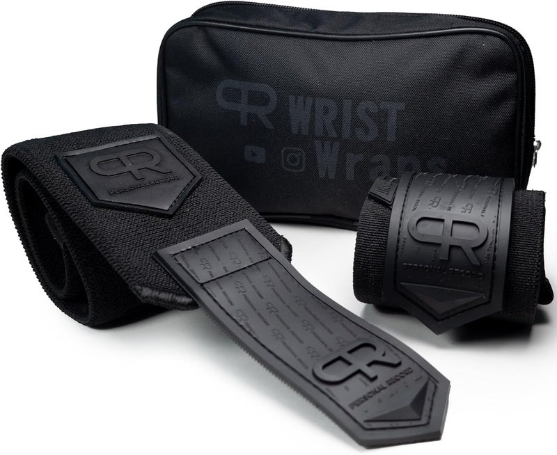 PR Personal Record Heavy Duty Premium Wrist Wraps, More Elasticity, Reinforced Stitching, Extra Wide Strap, Strong Thumb Loop, Larry Wheels Weightlifting Wraps - Image 3